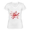 Playera Dama: Algodón Peinado Cuello V Miniatura